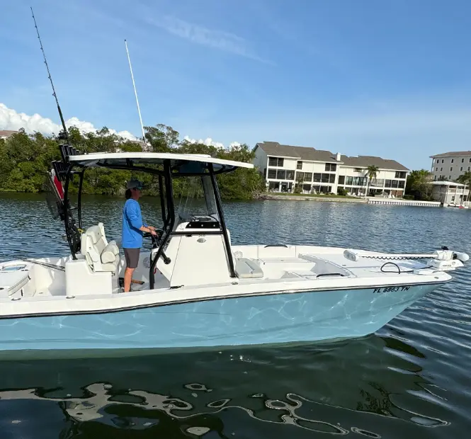 Captain Kevin Crough at the Helm